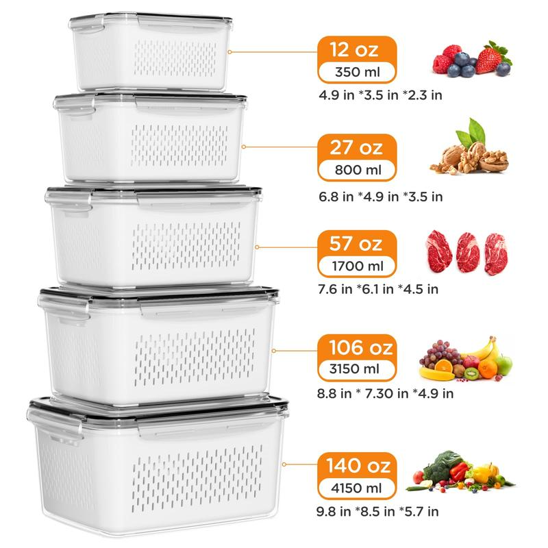 5 Pack Fridge Organizers