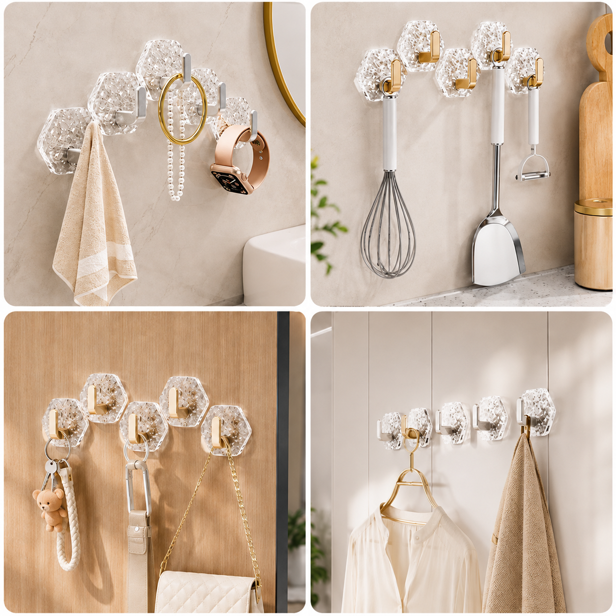 Ginza Self-Adhesive Ripple Hooks