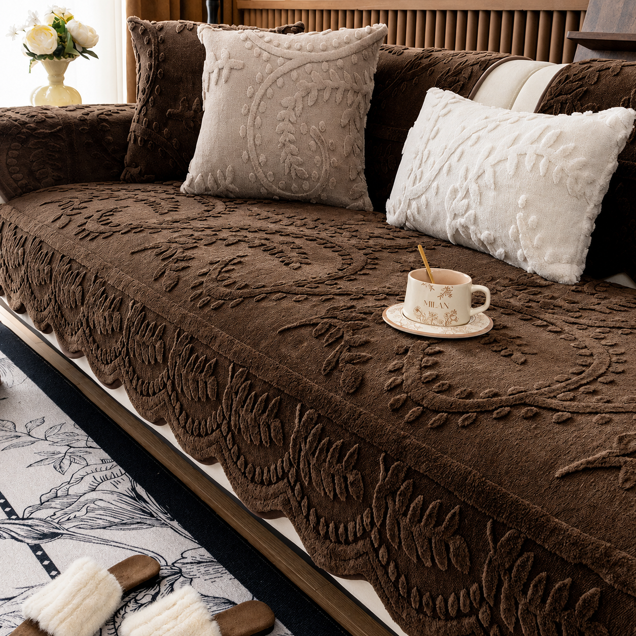 Ginza Cozy Plush Sofa Cover