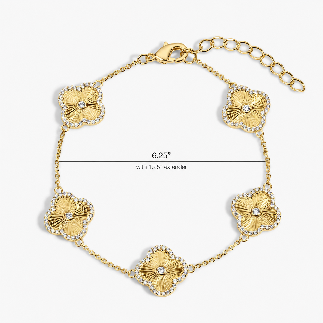 14K Gold Clover Bracelet