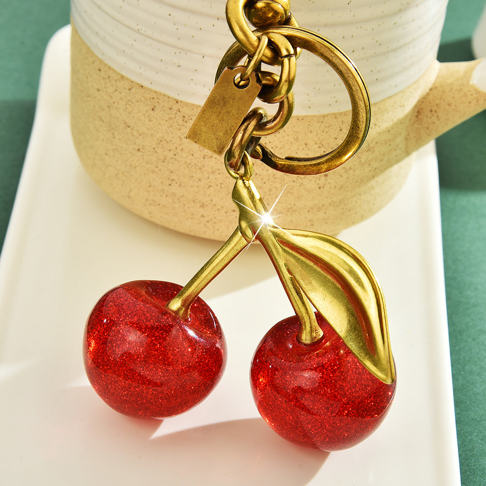 Gold Cherry Charm